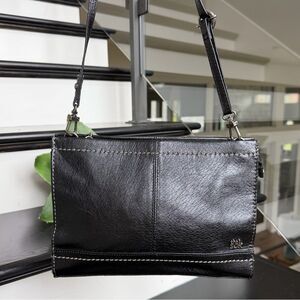 The Sak genuine leather crossbody shoulder clutch like new removable strap gift